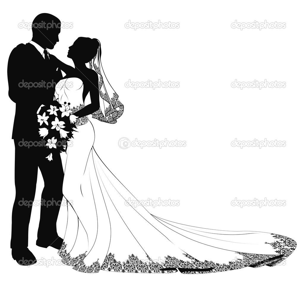 Detail Bride And Groom Silhouette Vector Free Nomer 57