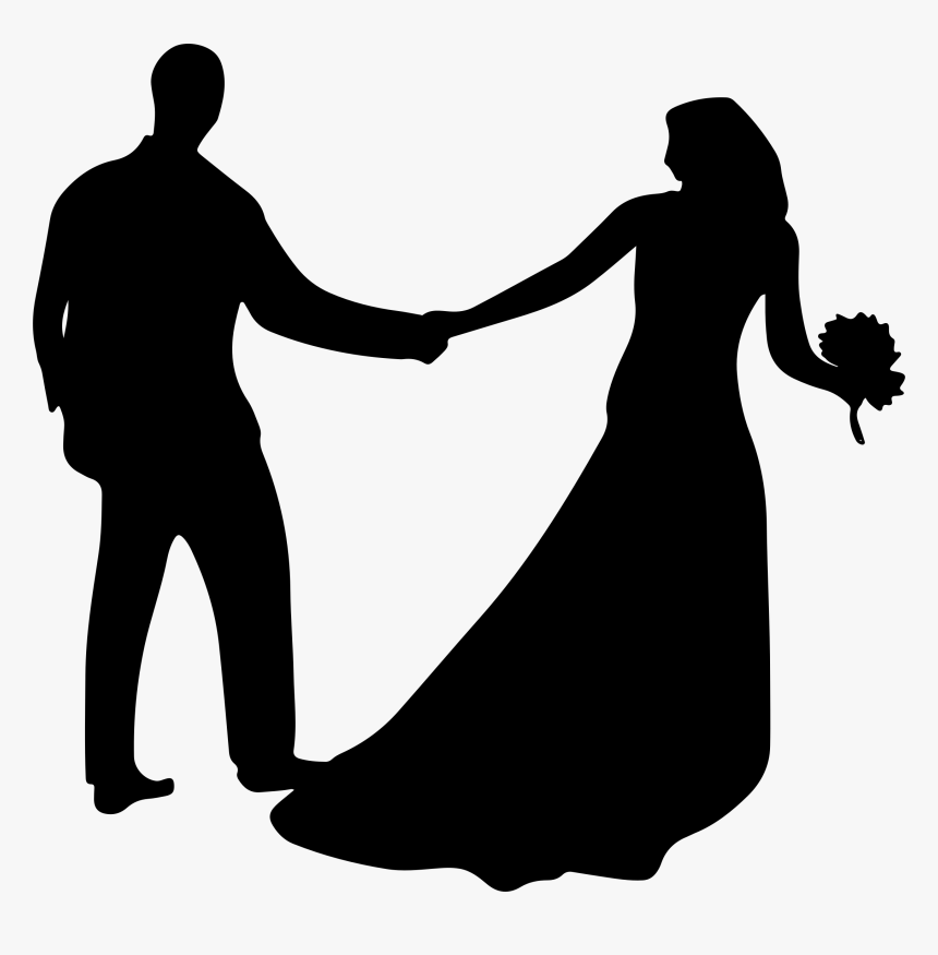 Detail Bride And Groom Silhouette Wedding Clipart Nomer 18