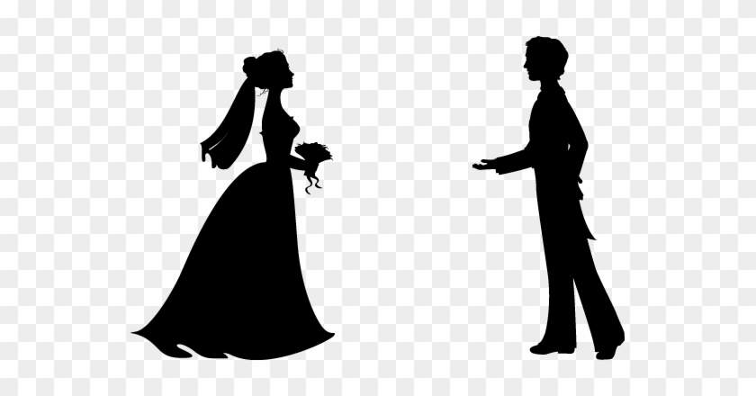 Detail Bride And Groom Silhouette Wedding Clipart Nomer 28