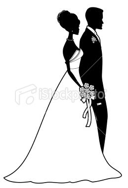 Detail Bride And Groom Silhouette Wedding Clipart Nomer 53