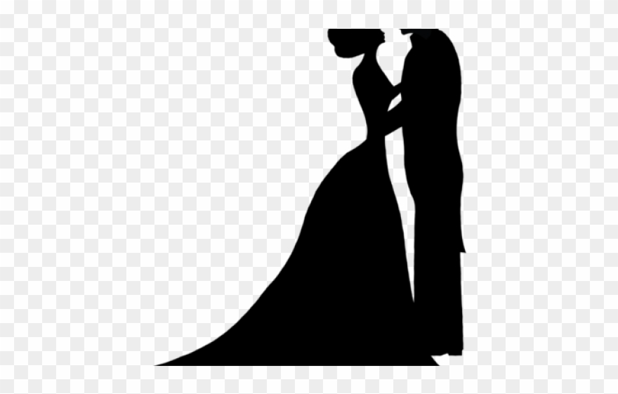 Download Bride And Groom Silhouette Wedding Clipart Nomer 8