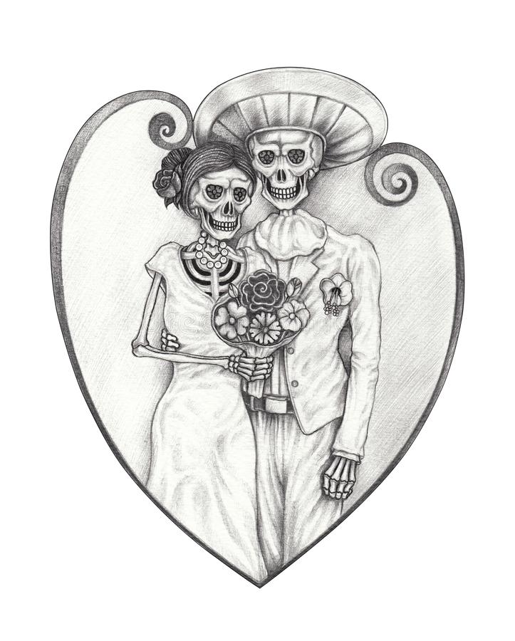 Detail Bride And Groom Skeleton Tattoos Nomer 28