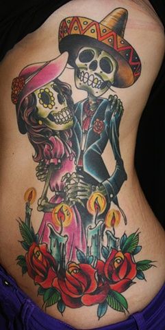 Detail Bride And Groom Skeleton Tattoos Nomer 35