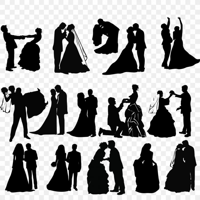 Detail Bride Groom Silhouette Clip Art Nomer 24