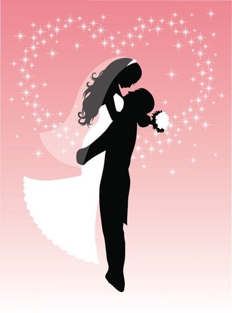 Detail Bride Groom Silhouette Clip Art Nomer 26