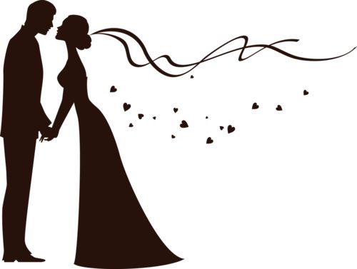 Detail Bride Groom Silhouette Clip Art Nomer 31