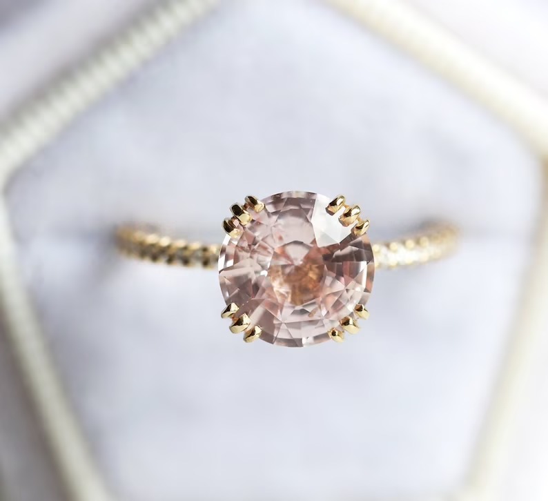 Detail Brilliant Earth Peach Sapphire Ring Nomer 49