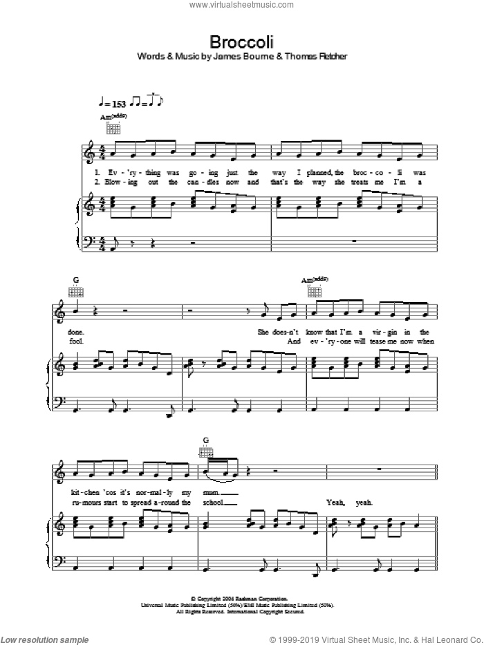 Detail Broccoli Piano Sheet Music Nomer 2