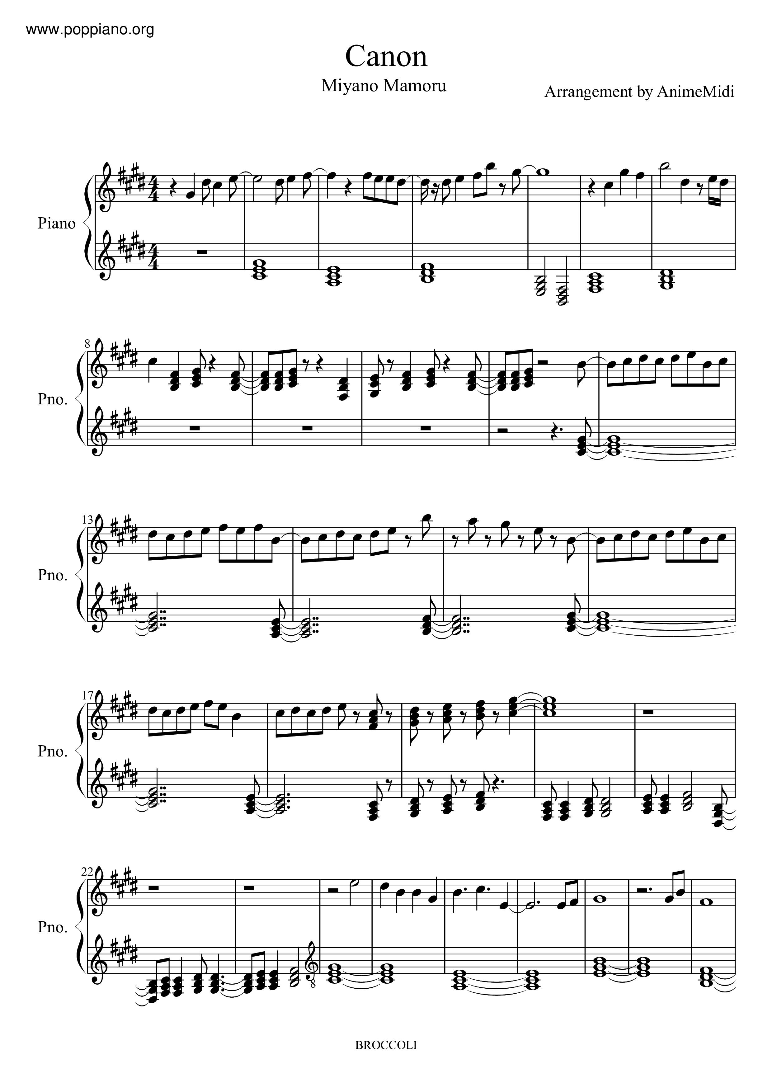 Detail Broccoli Piano Sheet Music Nomer 45