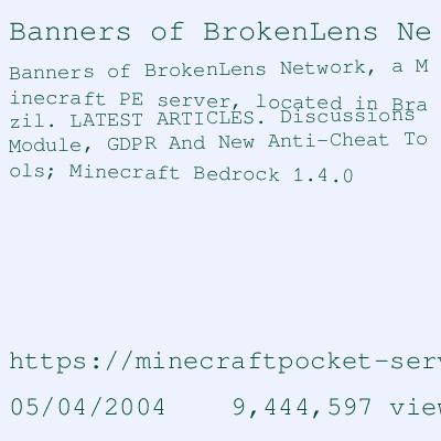 Detail Broken Lens Minecraft Pe Server Nomer 53