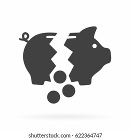 Detail Broken Piggy Bank Icon Nomer 2