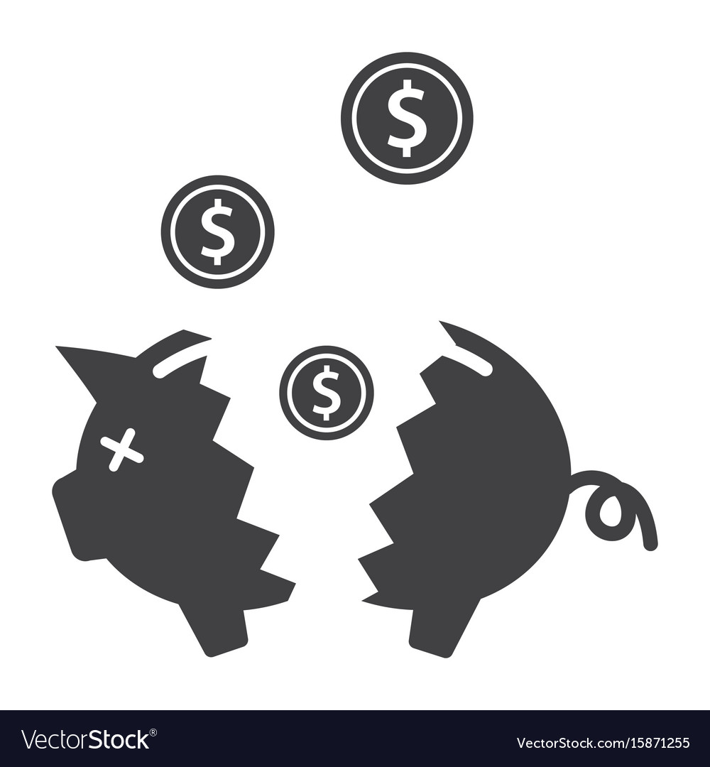 Detail Broken Piggy Bank Icon Nomer 12