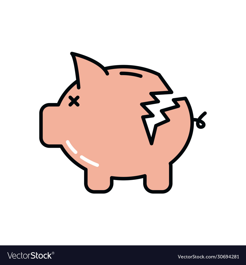 Detail Broken Piggy Bank Icon Nomer 3