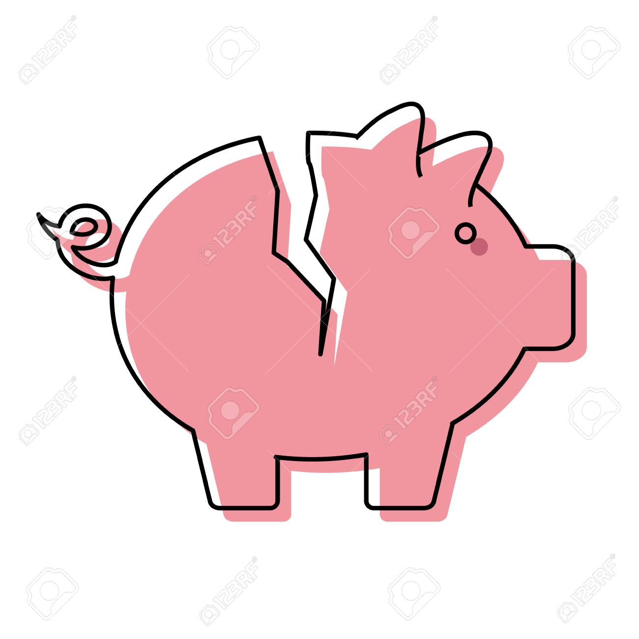 Detail Broken Piggy Bank Icon Nomer 26