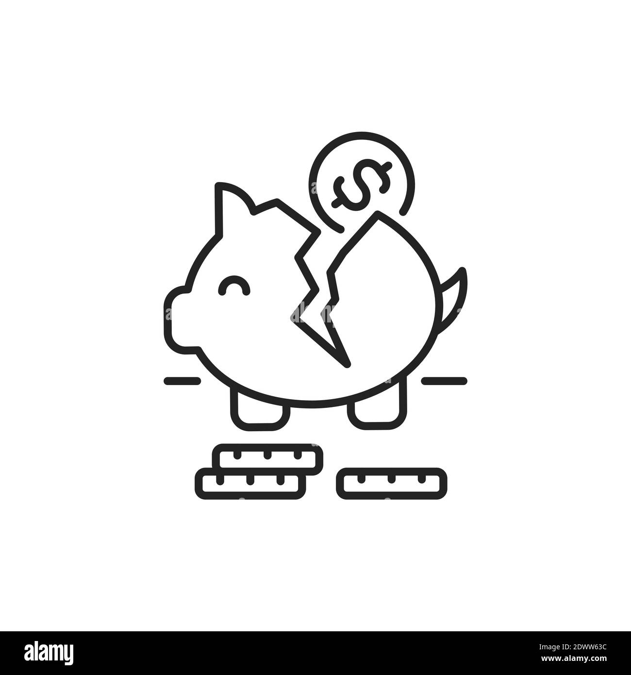 Detail Broken Piggy Bank Icon Nomer 30