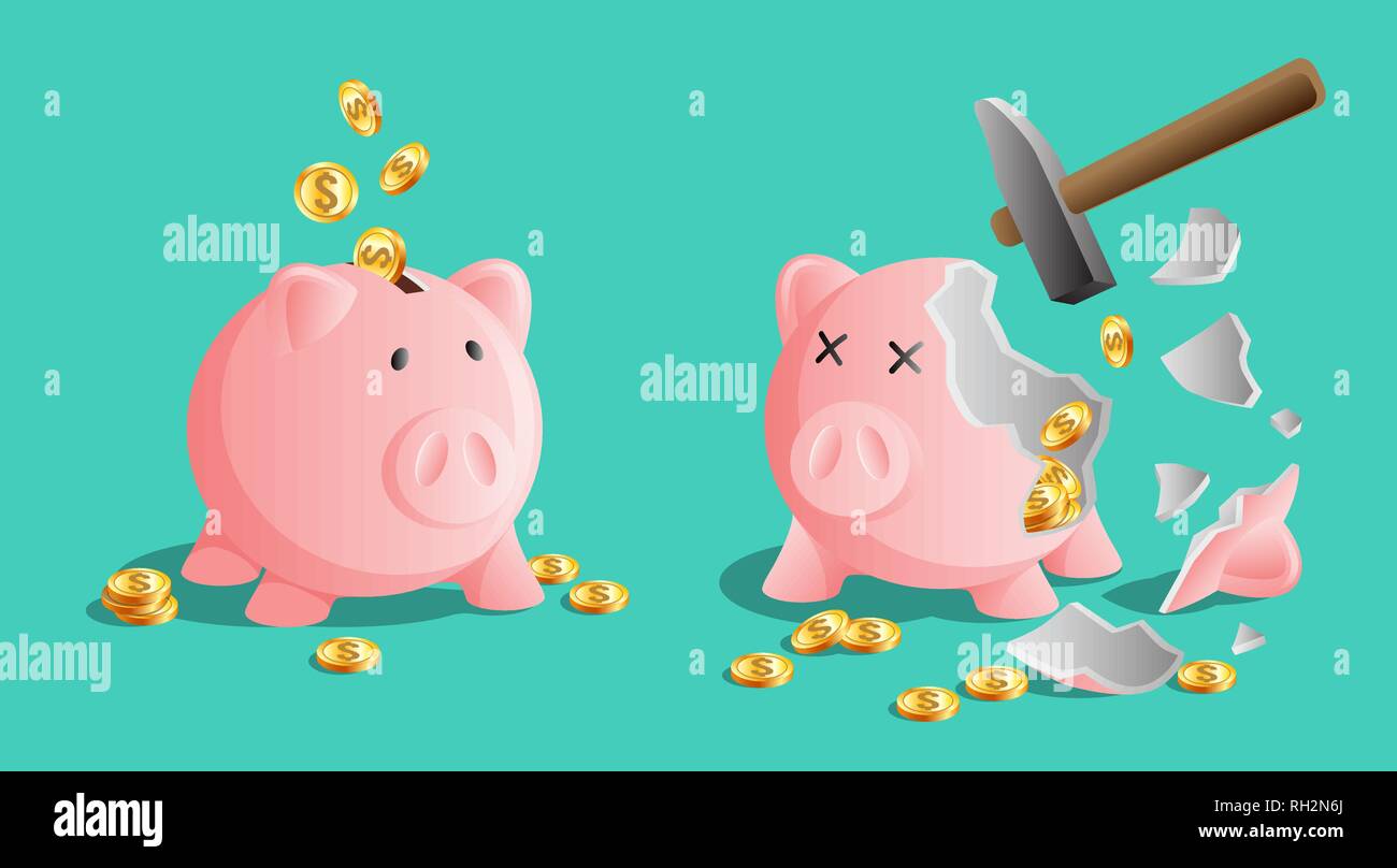 Detail Broken Piggy Bank Icon Nomer 32