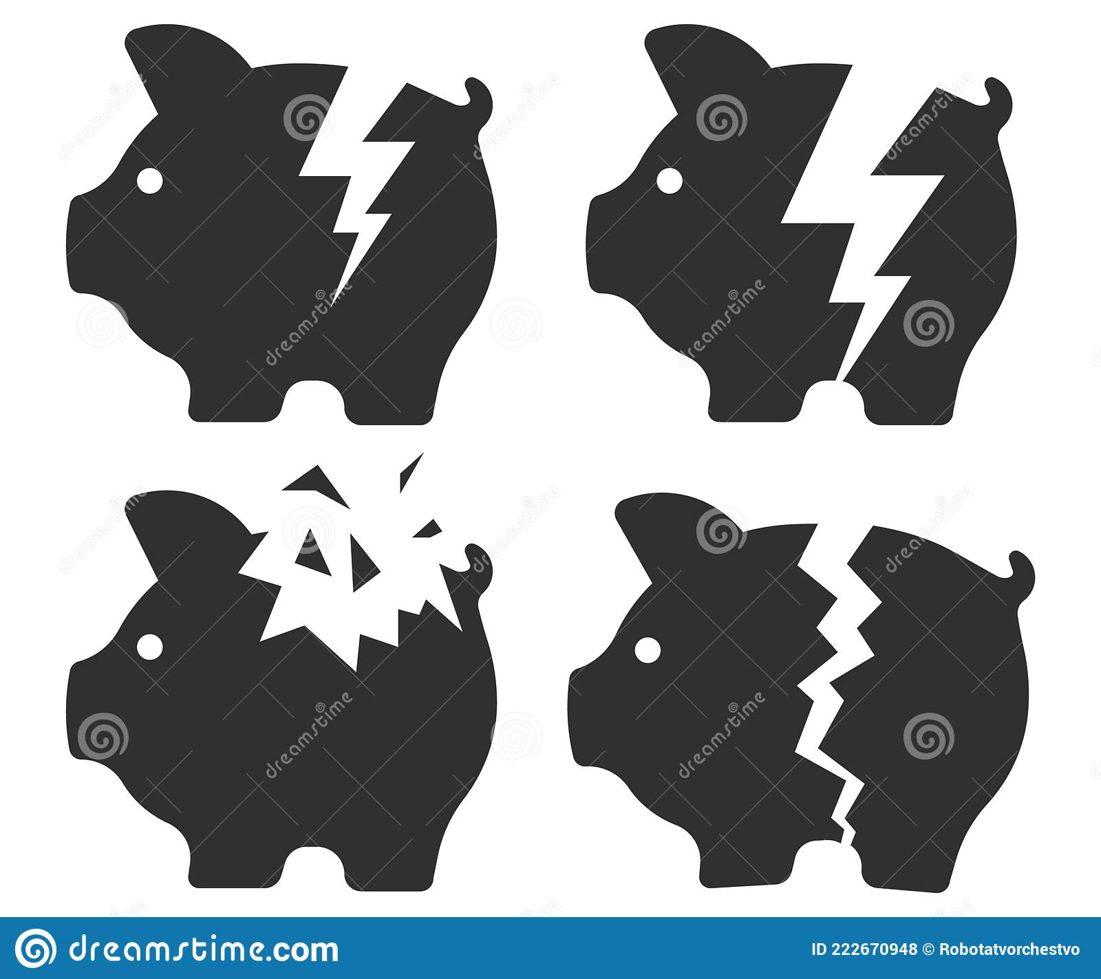 Detail Broken Piggy Bank Icon Nomer 33
