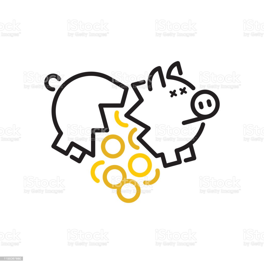 Detail Broken Piggy Bank Icon Nomer 6