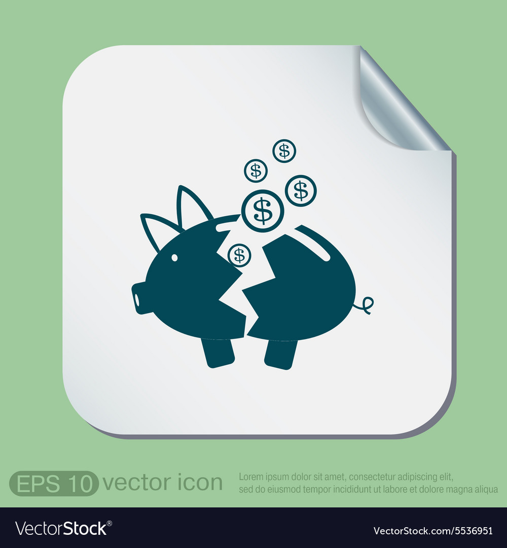 Detail Broken Piggy Bank Icon Nomer 51