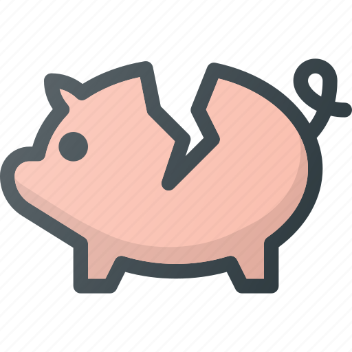 Detail Broken Piggy Bank Icon Nomer 54