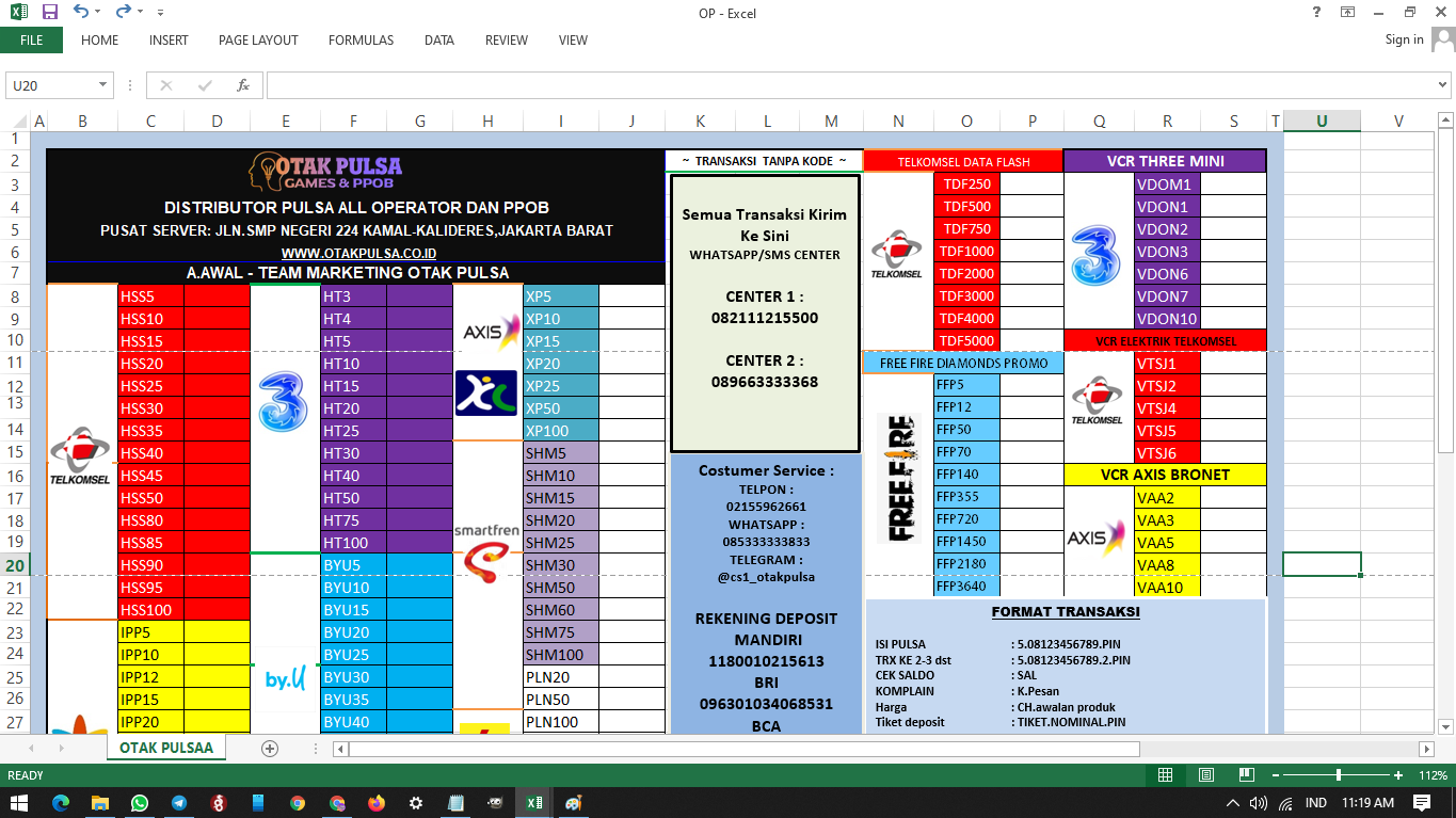 Detail Brosur Pulsa All Operator Word Nomer 4