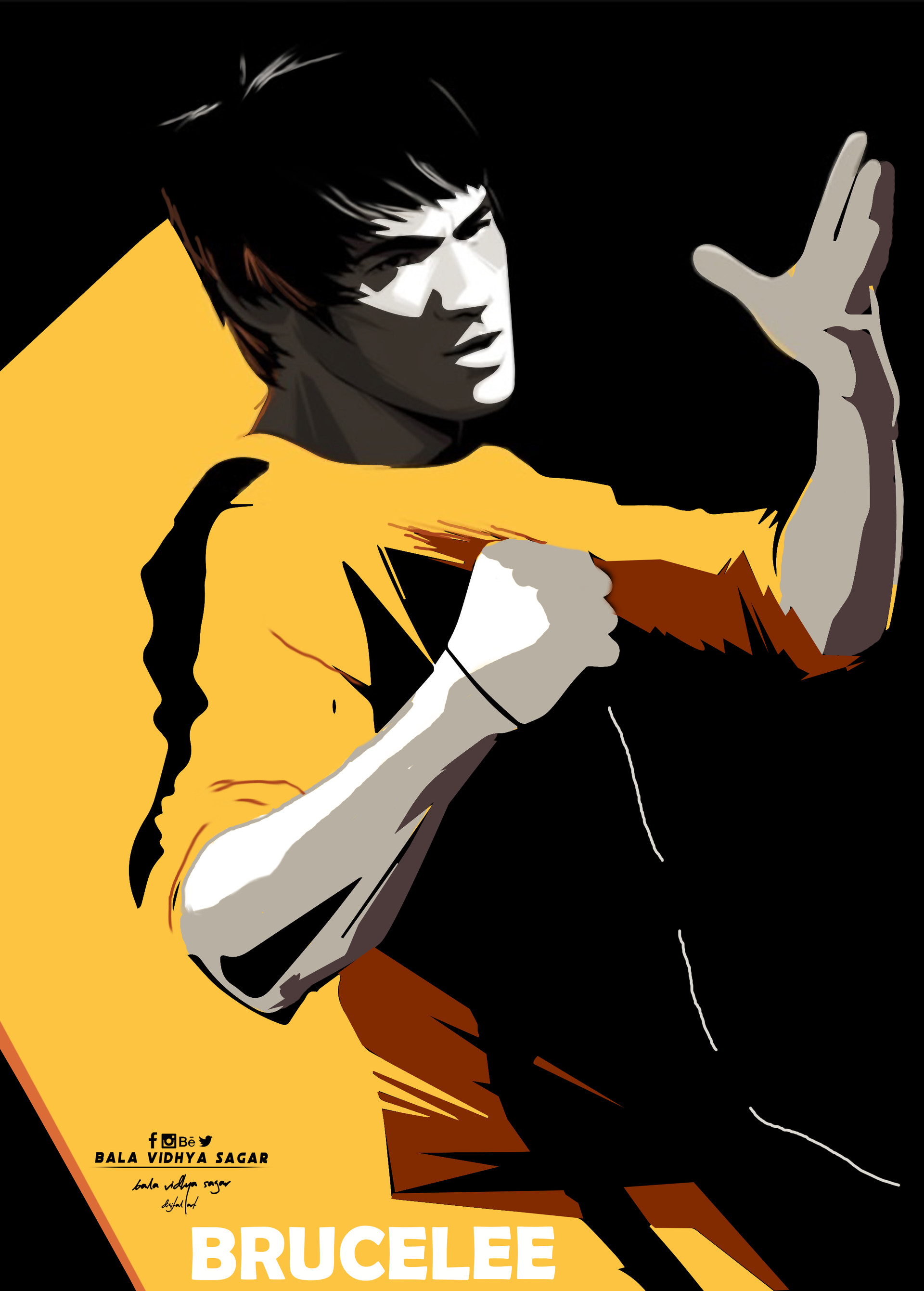 Detail Bruce Lee Vector Nomer 3