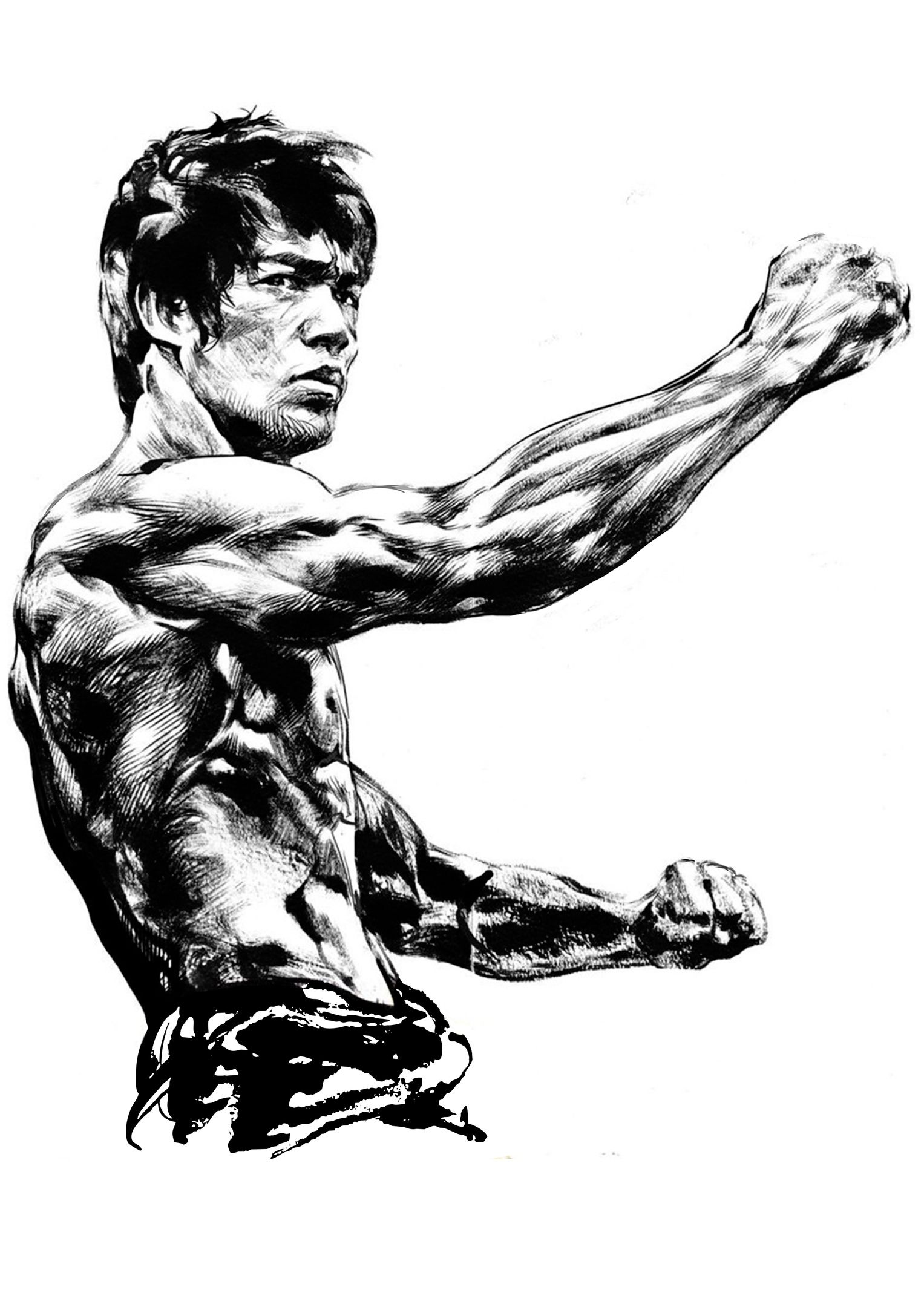 Detail Bruce Lee Vector Nomer 7