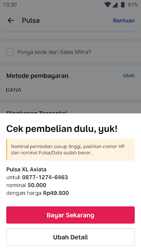 Detail Foto Transaksi Pulsa Nomer 50