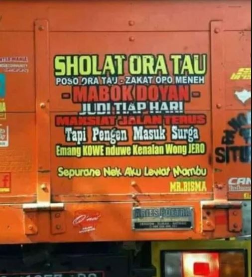 Detail Foto Tulisan Lucu Di Bak Truk Nomer 28