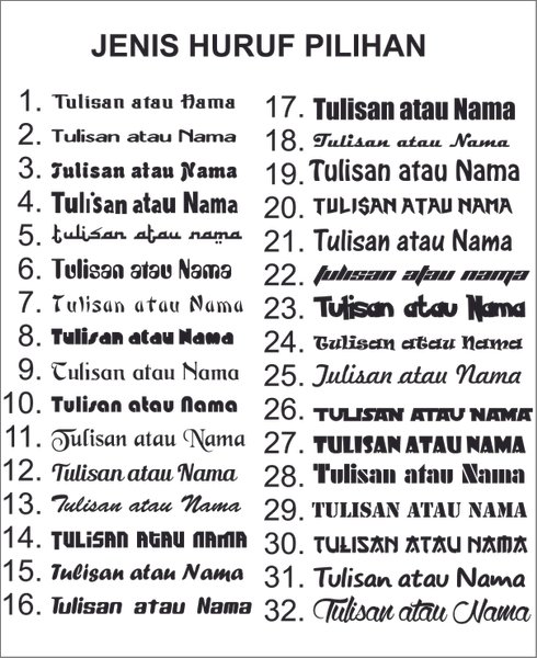 Detail Foto Tulisan Nama Nomer 9