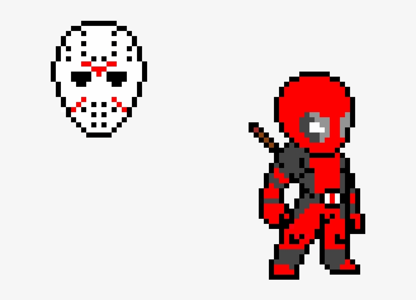 Detail Deadpool Pixel Art Nomer 16