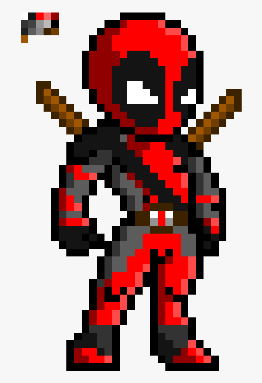 Detail Deadpool Pixel Art Nomer 2