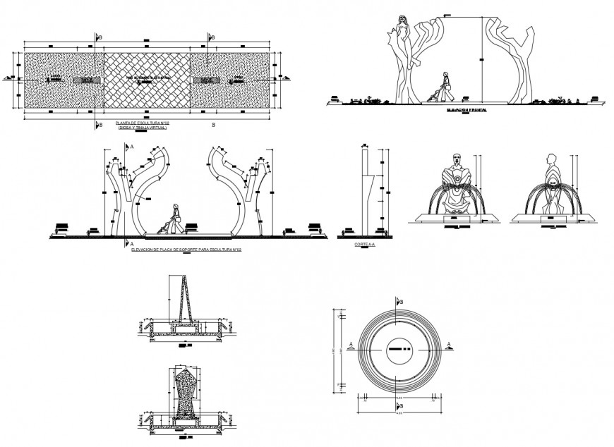 Detail Fountain Elevation Nomer 11