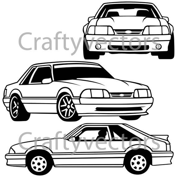 Detail Fox Body Mustang Silhouette Nomer 13