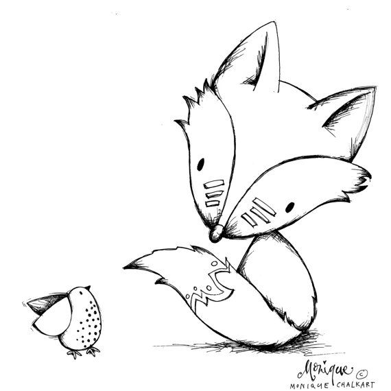 Detail Fox Clipart Black And White Nomer 32