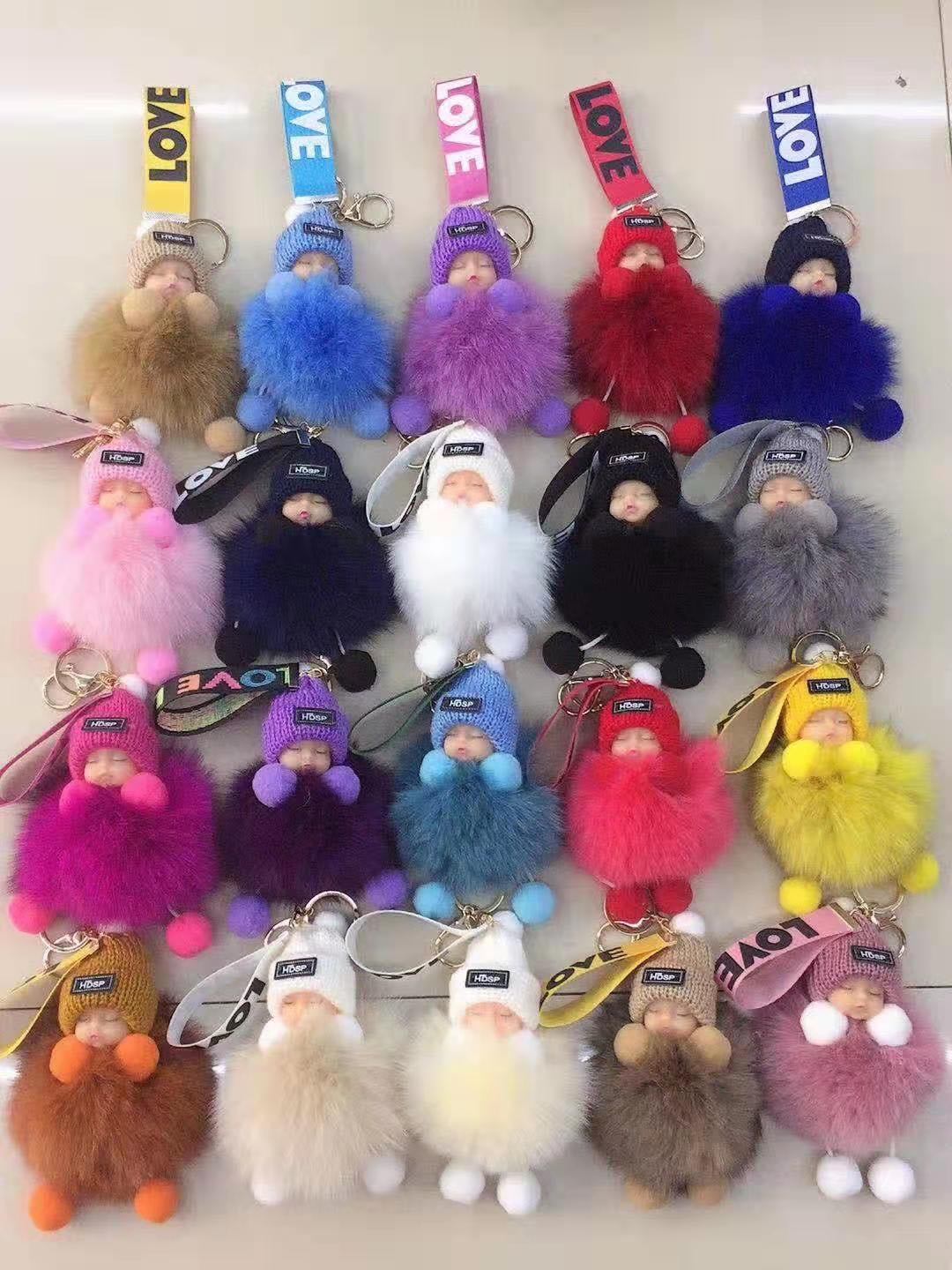 Detail Fox Fur Ball Keychain Nomer 14