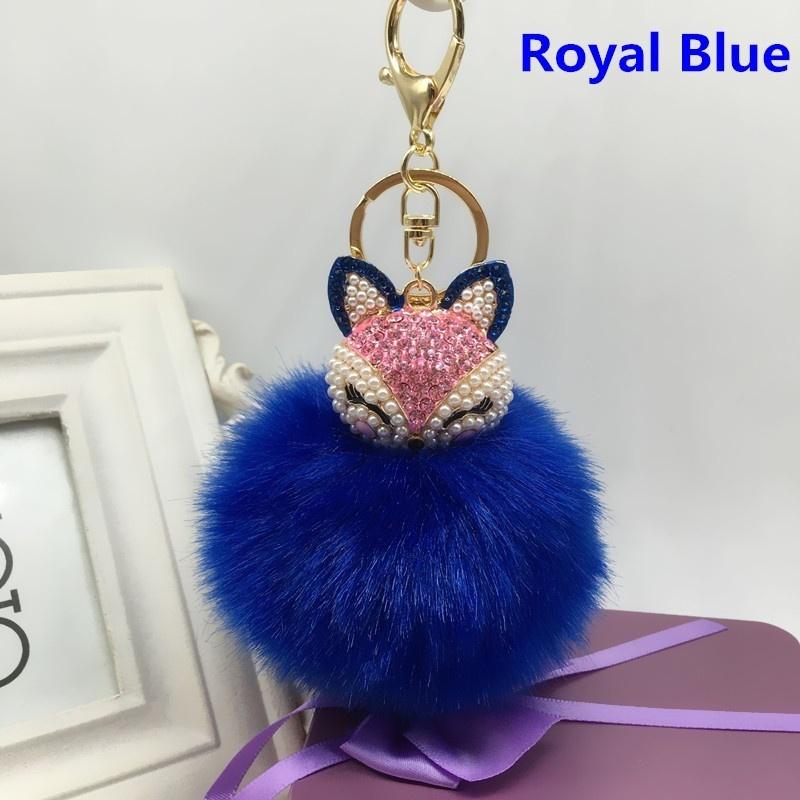 Detail Fox Fur Ball Keychain Nomer 29