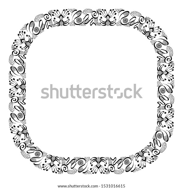 Detail Frame Batik Vector Nomer 47