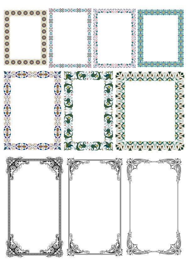 Detail Frame Border Vector Free Download Nomer 14