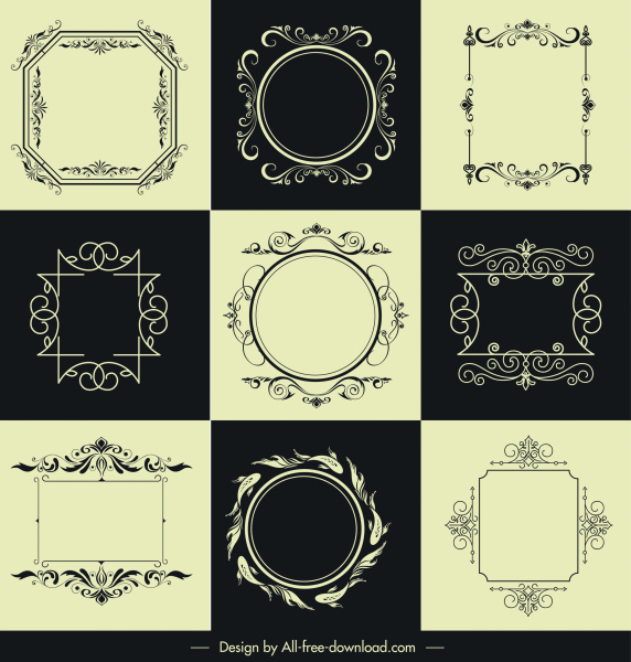 Detail Frame Border Vector Free Download Nomer 23