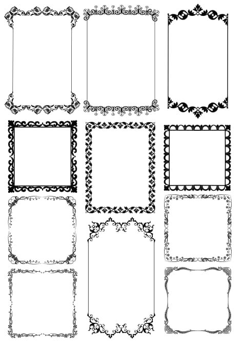 Detail Frame Border Vector Free Download Nomer 4