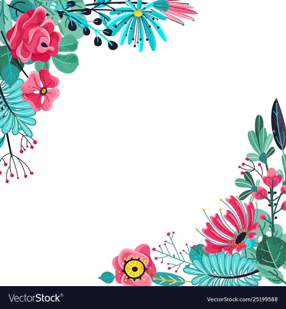 Frame Flower Vector - KibrisPDR