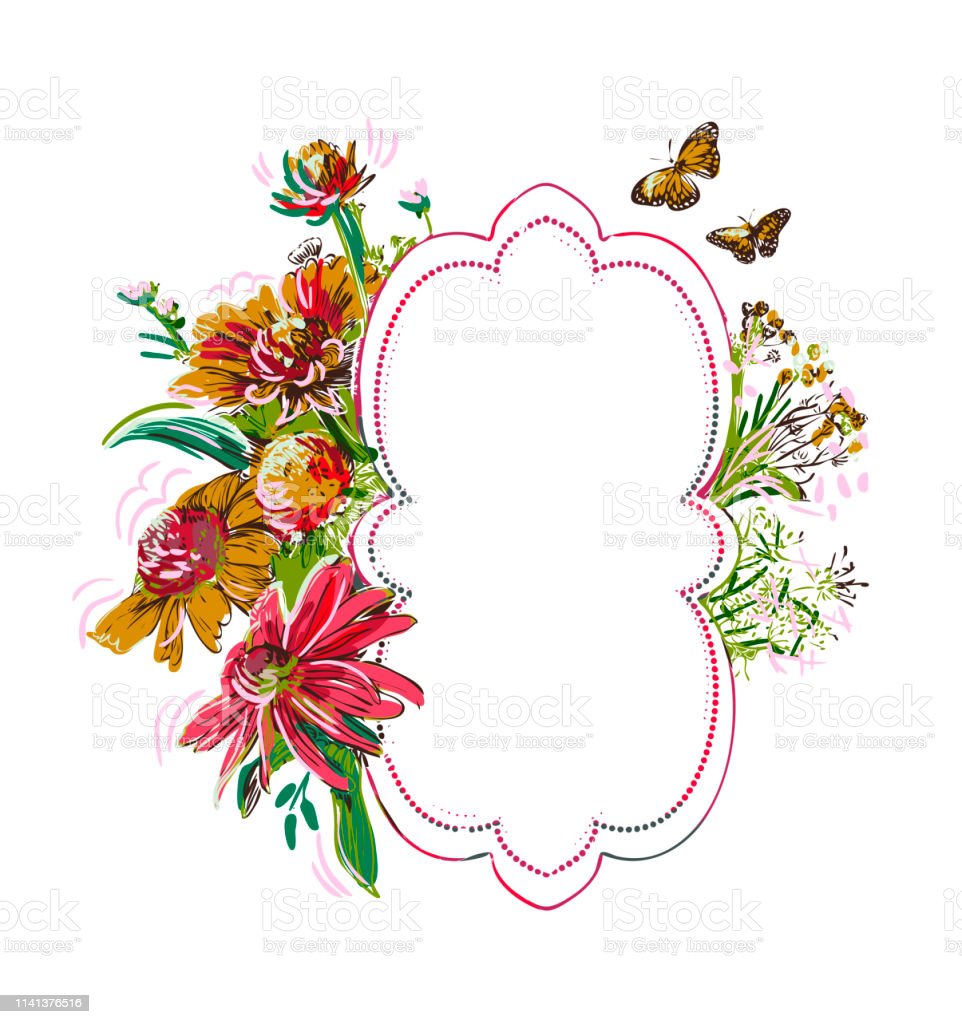 Detail Frame Flower Vector Nomer 51