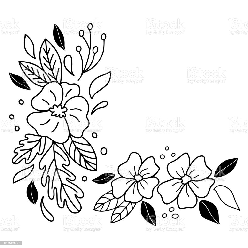 Detail Frame Gambar Bunga Hitam Putih Nomer 33