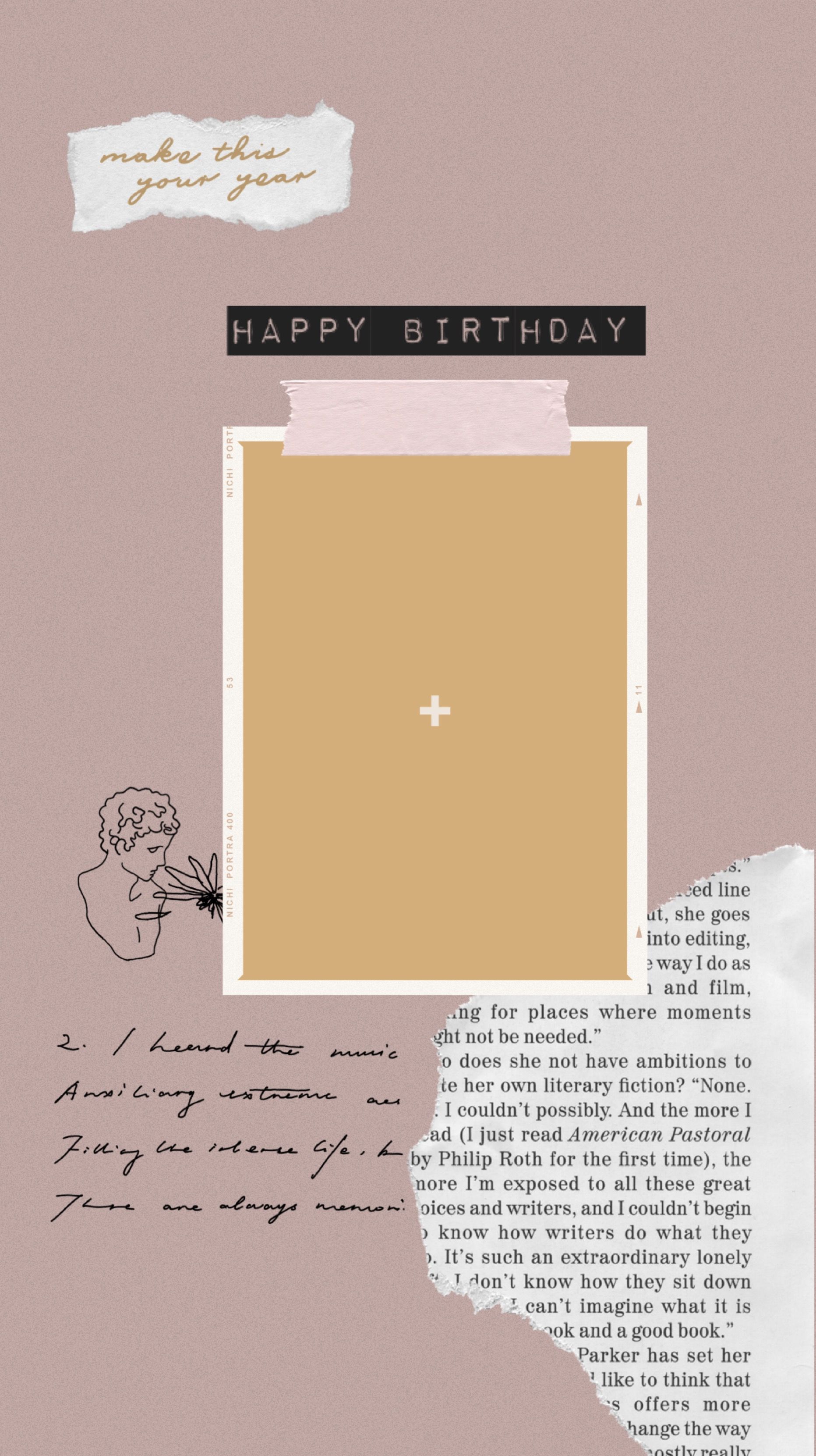 Frame Happy Birthday Aesthetic - KibrisPDR