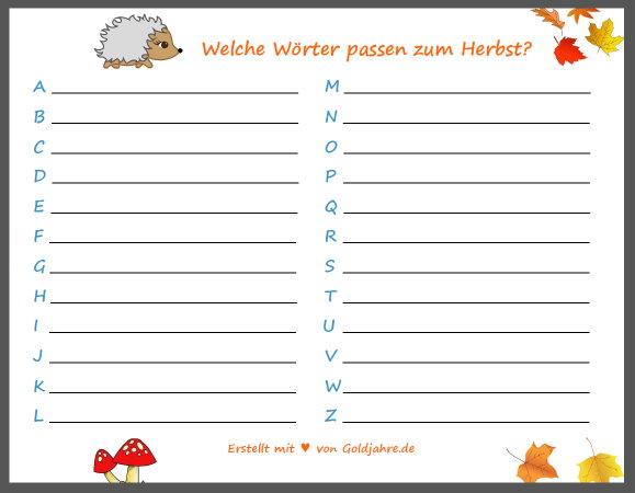 Herbst Quiz Zum Ausdrucken - KibrisPDR