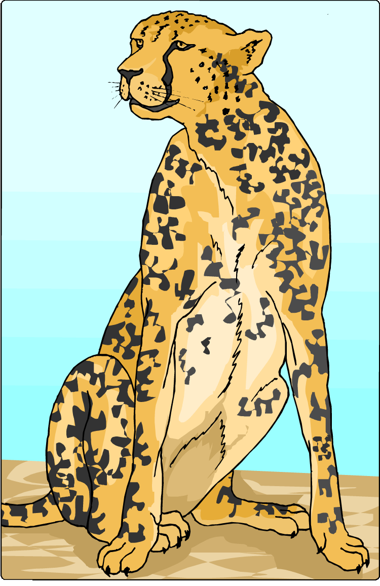 Detail Free Cheetah Clip Art Nomer 22