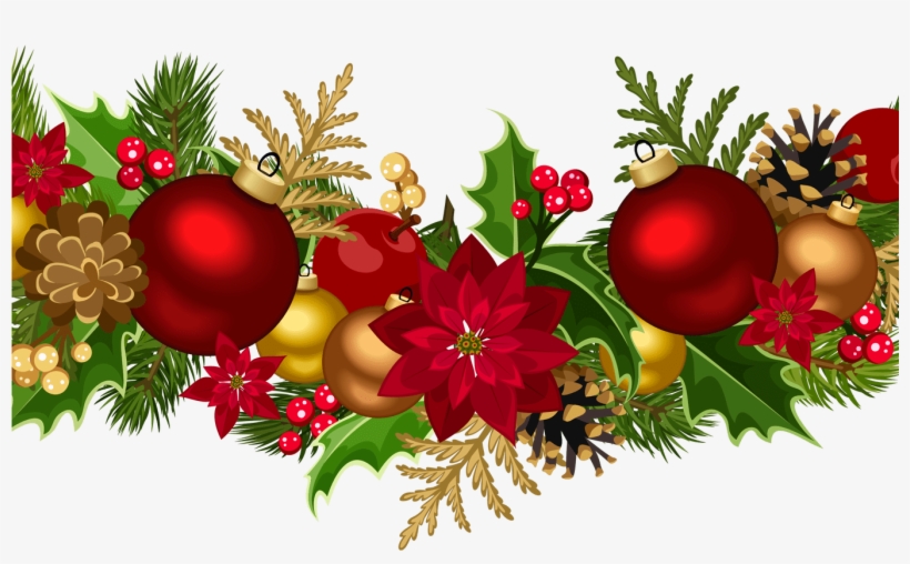 Detail Free Christmas Garland Clip Art Nomer 29