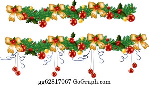 Detail Free Christmas Garland Clip Art Nomer 30