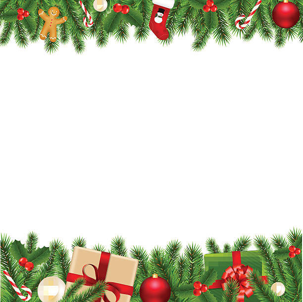 Detail Free Christmas Garland Clip Art Nomer 39